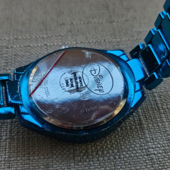 Disney Minnie Mouse Wristwatch Blue Tone Metal Strap Analog Quartz Watch Accutim - Picture 8 of 12